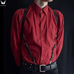 PU <b>Leather</b> Body <b>Harness</b> Adjustable Shoulder Suspenders Durable Comfortable Strong Buckles High Quality Gothic Punk Streetwear - Product Image 2