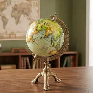 Globe terrestre métallique haut de gamme avec support trépied, globe terrestre décoratif pour bureau, maison, salle d'étude - Product Image 5