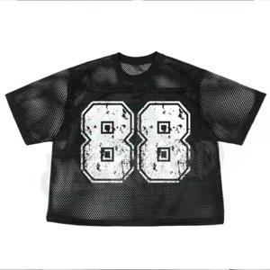 Camiseta de malla con gráfico impreso personalizado para hombre, ropa deportiva informal, proveedor de marca privada OEM - Product Image 4