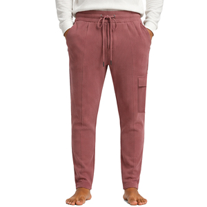 Pantalon de jogging moderne pour homme en maille gaufrée, coupe ajustée, décontracté, texturé, taille élastique avec cordon de serrage, léger et personnalisable - Product Image 4
