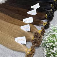 Extensiones de cabello humano de punta plana de doble estirado sin procesar de alta calidad estilo Natural al por mayor