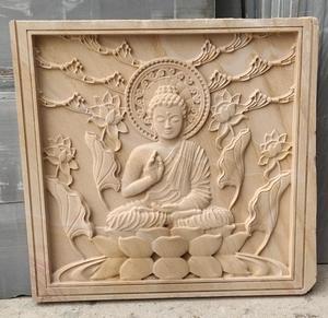 Murale murale en pierre naturelle sculptée CNC 3D sur mesure, motif Bouddha et Arbre de Bodhi, pour usage extérieur (parcs, zones de restauration) - Design traditionnel - Product Image 6