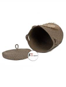 Durable Sustainable Modern Collapsible Cotton Reusable Home Laundry <b>Basket</b> <b>Large</b> Capacity Space Saving Design Multi-Purpose LID - Product Image 5