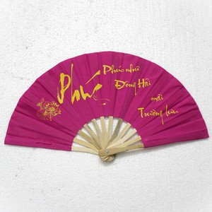 Abanico de mano plegable de seda y bambú, abanicos tradicionales vietnamitas, precio competitivo - Product Image 5