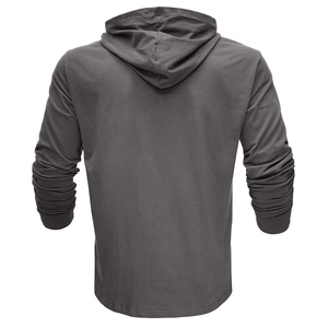 Sweat-shirt à capuche pour homme, couleur unie, coupe classique, tricoté, 100% coton molletonné, poche kangourou, manches longues, vêtements d'automne et d'hiver - Product Image 2