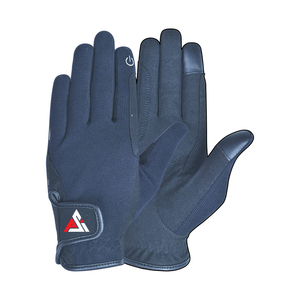 Guantes Blancos de Equitación para Doma Clásica, Guantes Ecuestres Profesionales para Exhibición con Ribete Dorado y Velcro Ajustable - Product Image 1
