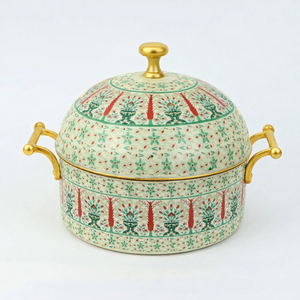 Olla de Acero Inoxidable Duradera y Aislada, con Patrón de Mosaico Árabe Colorido, Interior Antiadherente con Revestimiento de Esmalte, Cacerola de Lujo - Product Image 1