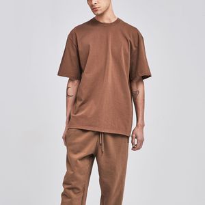 เสื้อยืดสีงาช้างวินเทจสุดหรู ล้างสีแล้ว พิมพ์โลโก้ได้ตามต้องการ แขนสั้น ไซส์ใหญ่ เสื้อยืดฤดูร้อนสำหรับผู้ชาย - Product Image 5