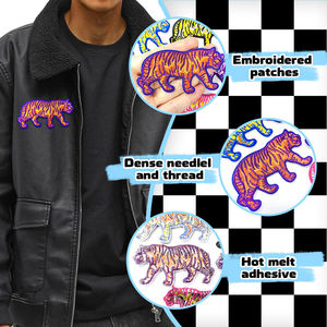 Custom Embroidery Badge Factory Embroidered Applique Brand Logo Iron <b>on</b> <b>Patch</b> for Clothing Bags Caps Hats OEM <b>Sew</b> <b>on</b> Garment - Product Image 3