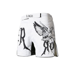 Pantalones Cortos de MMA para Hombre, para Jiu Jitsu, Entrenamiento, Fitness, Deportes de Combate, con Estampado Digital, Pantalones Cortos de Muay Thai de Spandex/Poliéster de 170g, con Logotipo Personalizado - Product Image 1