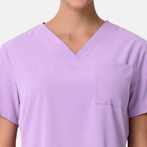 Wholesale Slim Fit Stretch Women Medical Scrubs <b>Set</b> Jogger Pants V-neck Nurse Uniform Hospital <b>Doctor</b> Workwear Spa Beauty Suit - Product Image 4