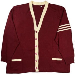 Cardigan tricoté grec pour homme, marron et crème, à manches longues, avec fermeture boutonnée, pour l'automne et l'hiver - Product Image 1