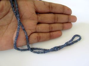 Cuentas de Cianita Azul Natural Facetadas en Forma de Rondelle para Joyería, Piedras Sueltas de Alta Calidad - Product Image 4