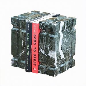 Meilleures ventes : Serre-livres en marbre vert jungle au design unique, support décoratif pour la maison, cadeau spécial, support de livres en marbre - Product Image 1