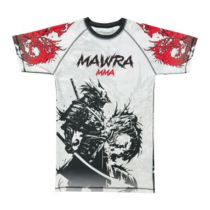 Mawra MMA Rash Guard – T-shirt de compression à manches courtes pour homme, en polyester, à séchage rapide, imprimé par sublimation, pour le combat, unisexe - Product Image 1