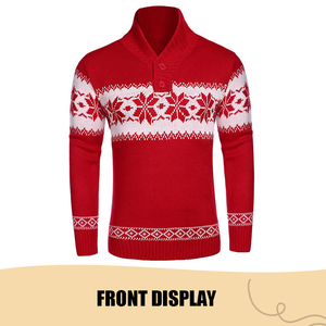 2024 <b>Christmas</b> Pullover Sweater <b>Cardigan</b> Unisex Winter New Premium Bright Anti-shrink Letter Pattern Knitted Custom <b>Men's</b> - Product Image 2
