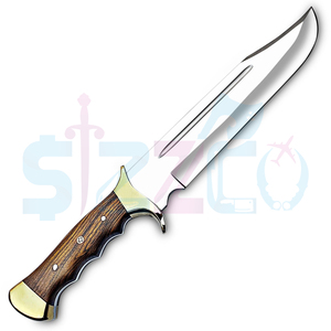 Cuchillo Bowie de Combate Hecho a Mano con Acero D2, Mango de Madera y Funda de Cuero, para Caza y Camping, Garantía de 3 Años, Regalo OEM para Él - Product Image 4