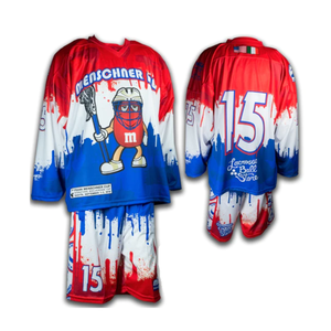 Uniformes de Lacrosse Azules de Poliéster y Spandex Resistentes, Manga Larga, Cuello Alto, Extra Reforzados, Uniformes de Lacrosse que Evitan el Frío - Product Image 1