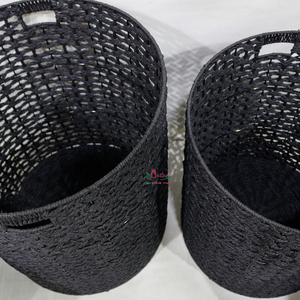 Black Paper Iron Storage Baskets Lid Cotton Liner Minimalist Design Laundry Clothing Organizer Standing Type Wardrobe - Product Image 5