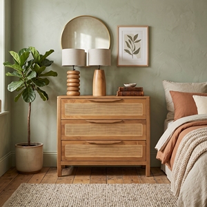Meuble de rangement en teck, armoire d'appoint en rotin, fabricant OEM ODM direct, fournisseur en gros d'exportation de meubles en bois d'Indonésie de Jepara - Product Image 1