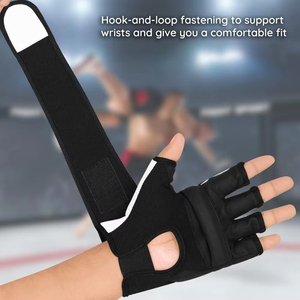 Gants de MMA rembourrés épais - Mitaines de grappling respirantes en maille avec double protection des poignets - Logo personnalisé Professionnel Martial - Product Image 4