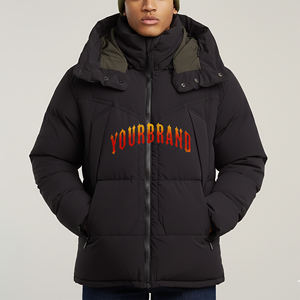 Custom DTF Printed Logo Cotton <b>Padded</b> winter Wear Bubble jacket Casual Wear Windproof Warm <b>Hip</b> Hop Bubble Jacket - Product Image 1