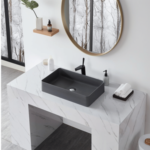 Lavabo da Bagno Moderno in Pietra di Quarzo 25B11BQ - Product Image 2