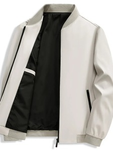 Giacca da uomo personalizzata con zip a maniche lunghe, leggera, casual, produttore OEM ODM, design leggero, antivento e confortevole - Product Image 5