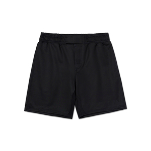Shorts MMA unisexe noirs, coupe classique, séchage rapide, polyester, vêtements d'arts martiaux mixtes, taille adulte, style uni teint. - Product Image 4