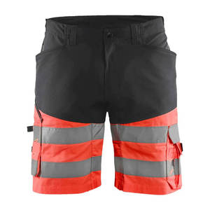 Red Color Reflective Cargo Shorts Safety Summer Work wear Multi-Pockets Cargo Shorts Men Security Reflective Safety Shorts - Product Image 4