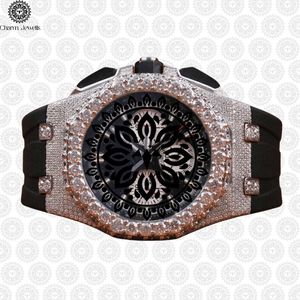 Charm_Jewells Luxury Men's <b>Mechanical</b> <b>Watch</b> Stainless Steel Polygon Case Rubber Band Sapphire Crystal Analog Dial 43mm - Product Image 1