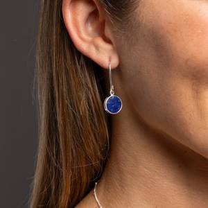 Natural White Labradorite Heat Treated Jade Drop <b>Earrings</b> 925 Sterling Silver Long Peace Design Trendy Wedding Engagement Gift - Product Image 6