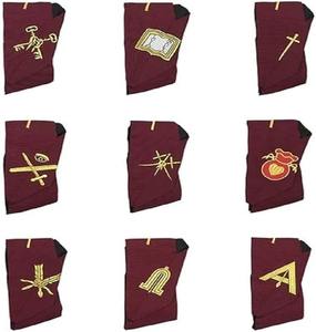 Conjunto de Mandil y Collarín para Oficiales de 14.º Grado de la Francmasonería, Mandiles de Cuero de Alta Calidad, Bellamente Bordados - Product Image 3