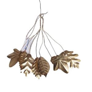 Metal Christmas Decorative Hanging Bunch Gold Vintage Handmade Galvanized Leaf Bunch For Interior Home Hanging Decoration - Product Image 1