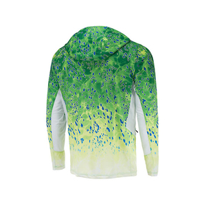 Premium Sublimated 100% Polyester Anti-UV 50+ Quick Dry Customized Color Fishing Hoodie for <b>Men's</b> Outdoor Sportswear Adults - Product Image 2