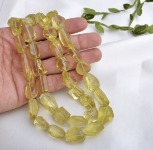 เลมอนควอตซ์ 16 นิ้ว ทรงเหลี่ยม เจียระไน สำหรับทำเครื่องประดับชั้นดี - Product Image 4