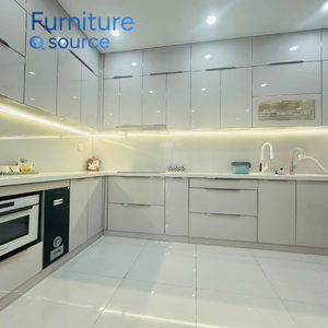 Armoire de Cuisine Moderne Blanc-Placage MDF Armoire de Cuisine avec Rangement Armoire de Cuisine Design Compact pour les Maisons Usine du Vietnam - Product Image 3