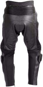 Pantalon de moto en cuir noir pour homme avec protection des genoux, respirant, pour toutes les saisons - Product Image 2