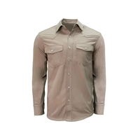 Chemise Western orange pour homme, manches longues, coton, style workwear, coupe confortable