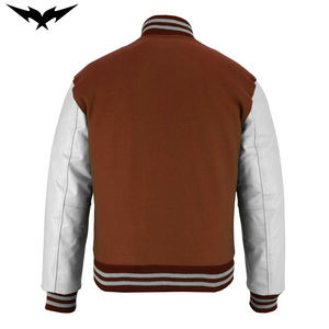 Veste universitaire pour homme, impression de logo personnalisée, veste de style baseball, streetwear, couleur unie, broderie de logo personnalisée - Product Image 3