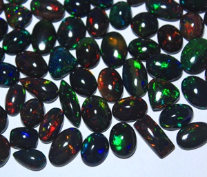 Wholesale Third Party Certified Natural <b>Gems</b> Healing Black Ethiopian Opal Cushion Cut Oval Pear Mix <b>Stone</b> CABS Crystal Cabochon - Product Image 5