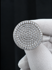 Iced Out Round Cluster <b>Ring</b> Pave Set Rose Gold VVS Moissanite 925 <b>Sterling</b> <b>Silver</b> Diamond Hip Hop Jewelry <b>Ring</b> For <b>Men</b> - Product Image 1