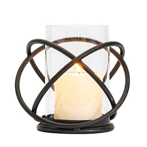 Modern Iron <b>Lantern</b> Candle Holder With Clear Glass Heat Resistant Home Decoration <b>Hurricane</b> Candle Holder On Sale - Product Image 1