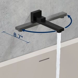 Set Doccia Nero Opaco Maschio NPT 12 Pollici con Soffione a Pioggia, Doccetta e Rubinetto a Parete - Set Bagno - Product Image 6
