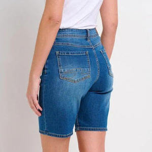 High Quality Canvas Woven Denim Shorts Fashion High Waist Blue <b>Jeans</b> Casual Pants Elastic Waist <b>Drawstring</b> <b>Men</b> Quick Dry - Product Image 6