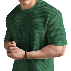 T-shirts en coton gaufré en gros pour les détaillants, T-shirts en coton gaufré à marque privée, T-shirts gaufrés de marque - Product Image 1