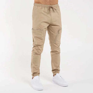 Pantalon cargo noir confortable pour homme, coupe droite, poches fonctionnelles, style décontracté, teint uni, taille moyenne, fournisseur OEM personnalisé - Product Image 3