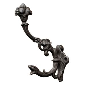 ซื้อขายส่งตะขอแขวนเสื้อผ้ารูปหัวงูโบราณ ทำจากเหล็กหล่อ ตะขอแขวนหมวกและเสื้อผ้ารูปงู สีดำโบราณ ตะขอแขวนผนังขนาดใหญ่ - Product Image 1