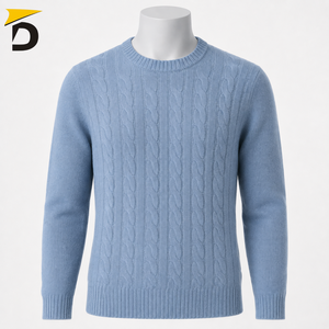 Pull en cachemire pour homme, col rond, anti-rides, respirant, toucher luxueux, coupe confortable, design épuré, idéal pour le bureau et les week-ends - Product Image 3