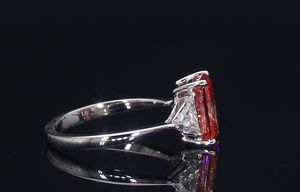 AMBER JEWELS <b>Emerald</b> Cut Moissanite <b>Ring</b> 925 <b>Silver</b> Rhodium Plated Prong Setting Romantic Geometric Design Women's <b>Ring</b> - Product Image 4